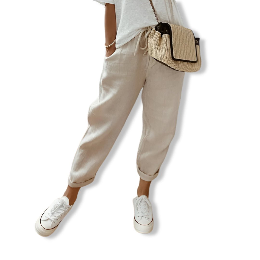 Isabella Katoen Linnen Casual Broek