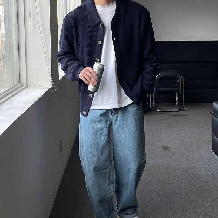 CALORA_ Elegante Geribbelde Cardigan Vest