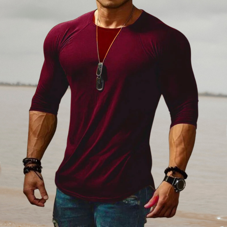 CALORA_ Vincenzo & Co | Slim fit stretch shirt met lange mouwen