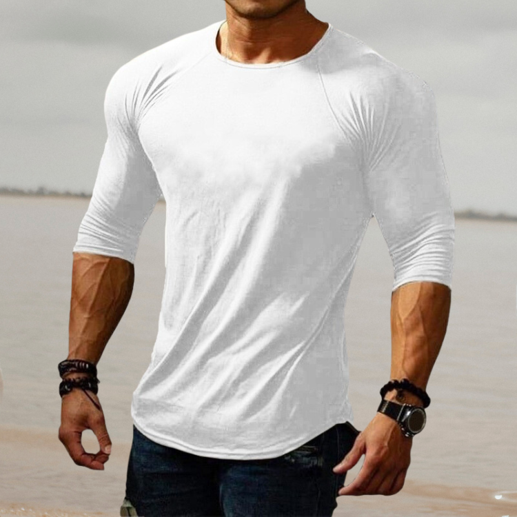 CALORA_ Vincenzo & Co | Slim fit stretch shirt met lange mouwen