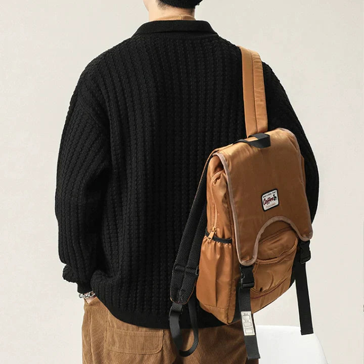 CALORA_ Oversized gebreid vest met kraag en kopen