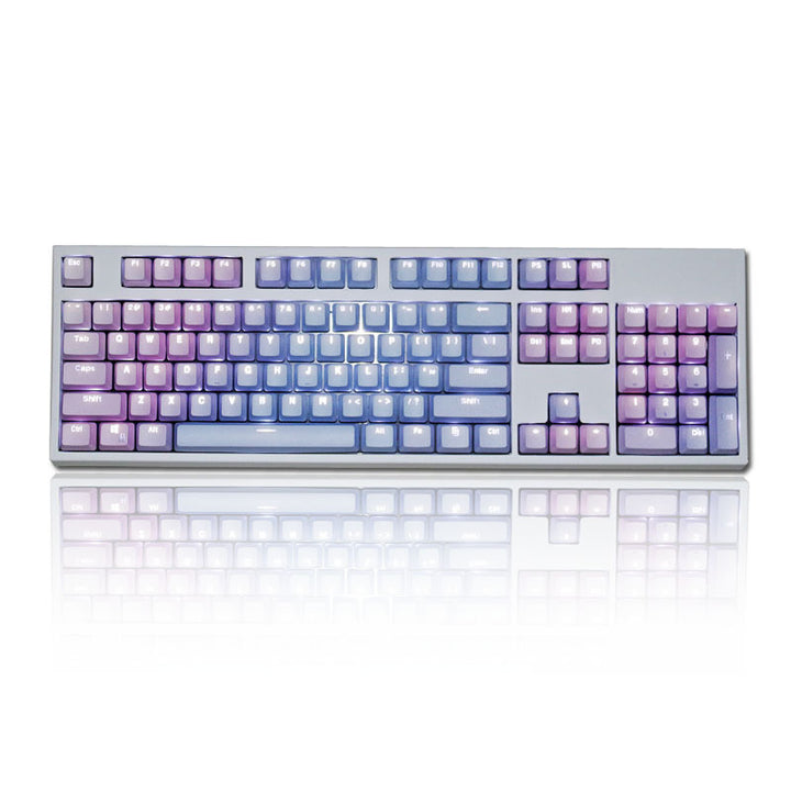 CALORA_ Gradient Regenboog Toetsenbord Set - Translucent en Frosted Blue Variant