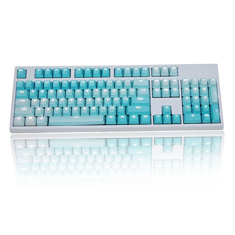 CALORA_ Gradient Regenboog Toetsenbord Set - Translucent en Frosted Blue Variant