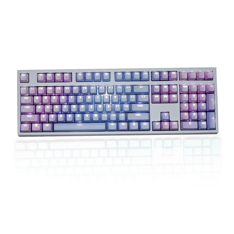 CALORA_ Gradient Regenboog Toetsenbord Set - Translucent en Frosted Blue Variant