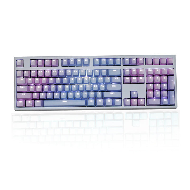 CALORA_ Gradient Regenboog Toetsenbord Set - Translucent en Frosted Blue Variant