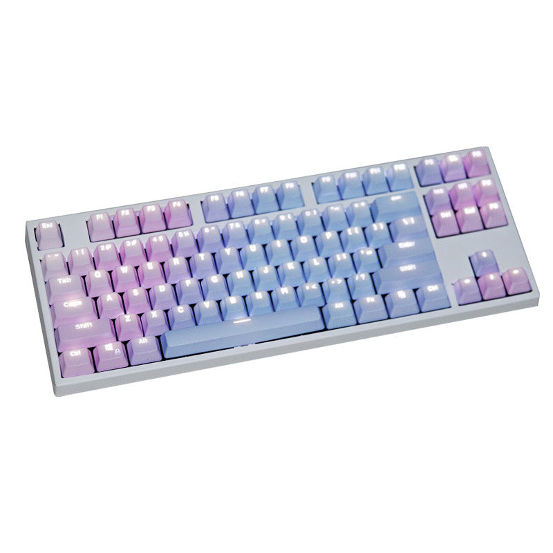 CALORA_ Gradient Regenboog Toetsenbord Set - Translucent en Frosted Blue Variant