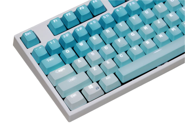 CALORA_ Gradient Regenboog Toetsenbord Set - Translucent en Frosted Blue Variant