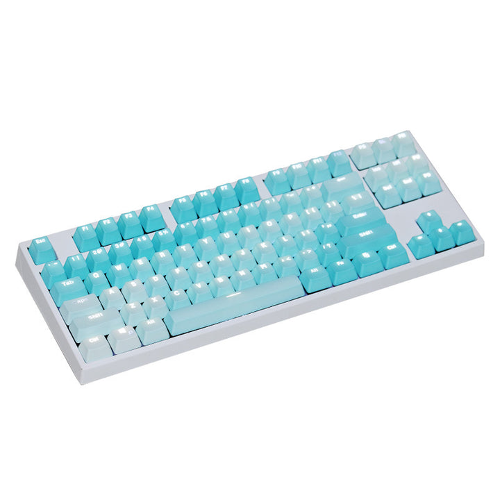 CALORA_ Gradient Regenboog Toetsenbord Set - Translucent en Frosted Blue Variant