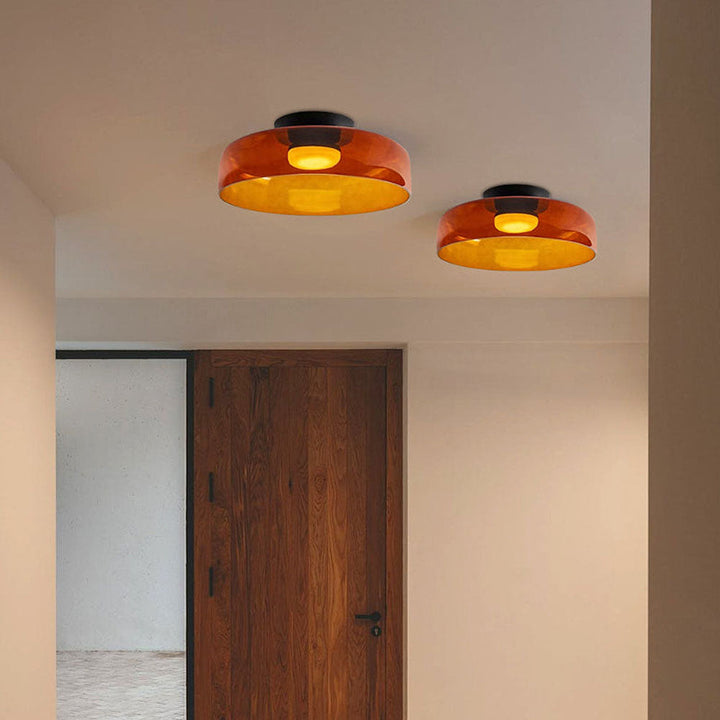 CALORA_ Middeleeuwse Flush Mount Glazen Plafondlamp - D42 x H11cm, D40 x H18cm, D42 x H26cm