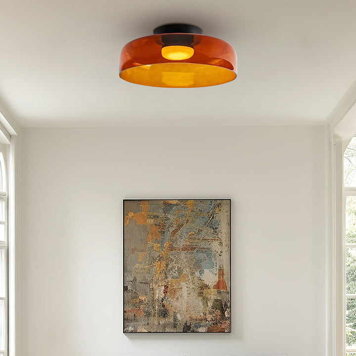 CALORA_ Middeleeuwse Flush Mount Glazen Plafondlamp - D42 x H11cm, D40 x H18cm, D42 x H26cm