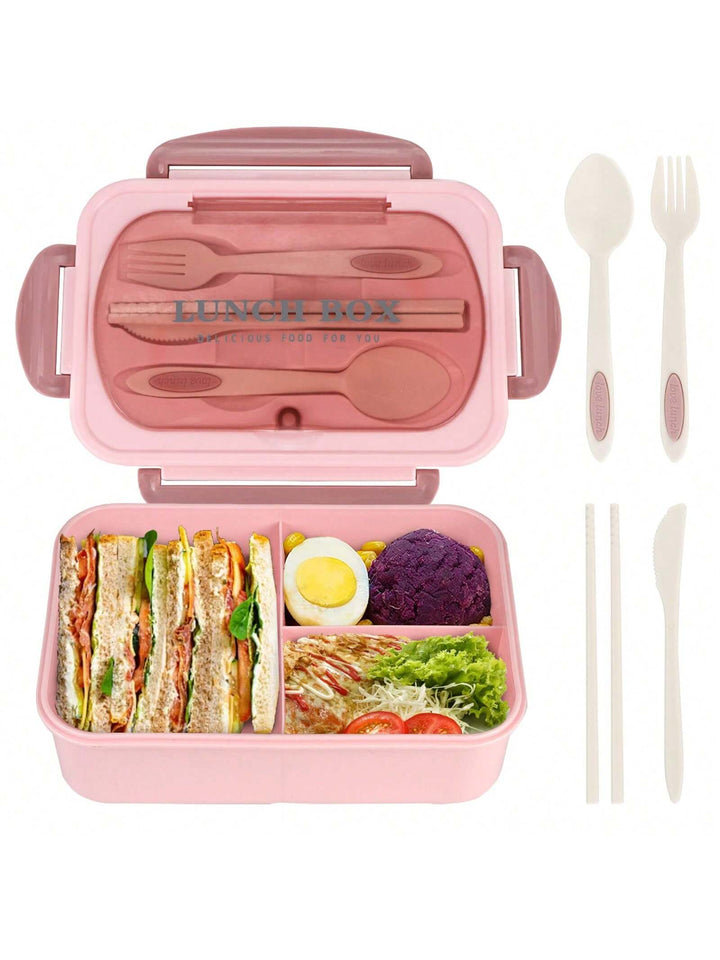 CALORA_ Lekvrije 1200 ml Bentobox voor Volwassenen met Bestek en 3 Compartimenten