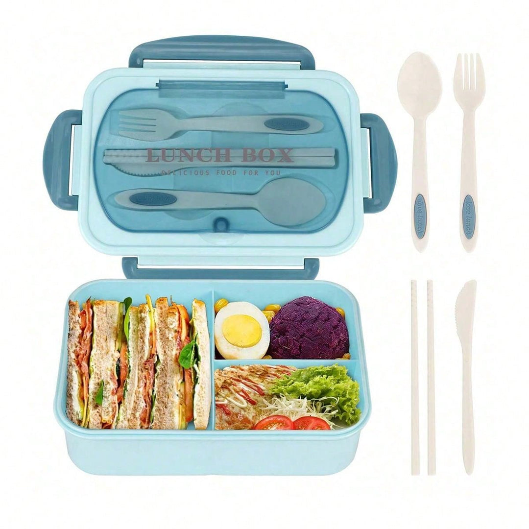 CALORA_ Lekvrije 1200 ml Bentobox voor Volwassenen met Bestek en 3 Compartimenten