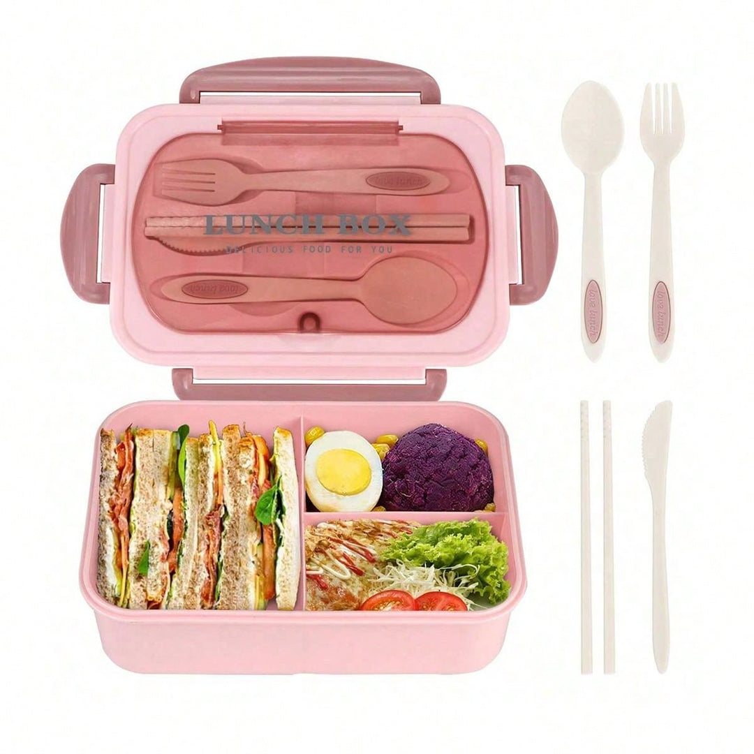 CALORA_ Lekvrije 1200 ml Bentobox voor Volwassenen met Bestek en 3 Compartimenten