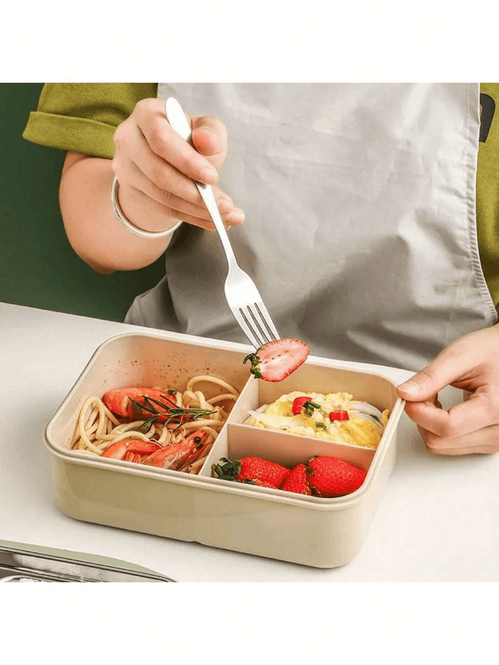 CALORA_ Lekvrije 1200 ml Bentobox voor Volwassenen met Bestek en 3 Compartimenten