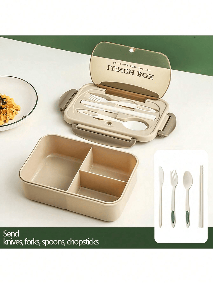 CALORA_ Lekvrije 1200 ml Bentobox voor Volwassenen met Bestek en 3 Compartimenten