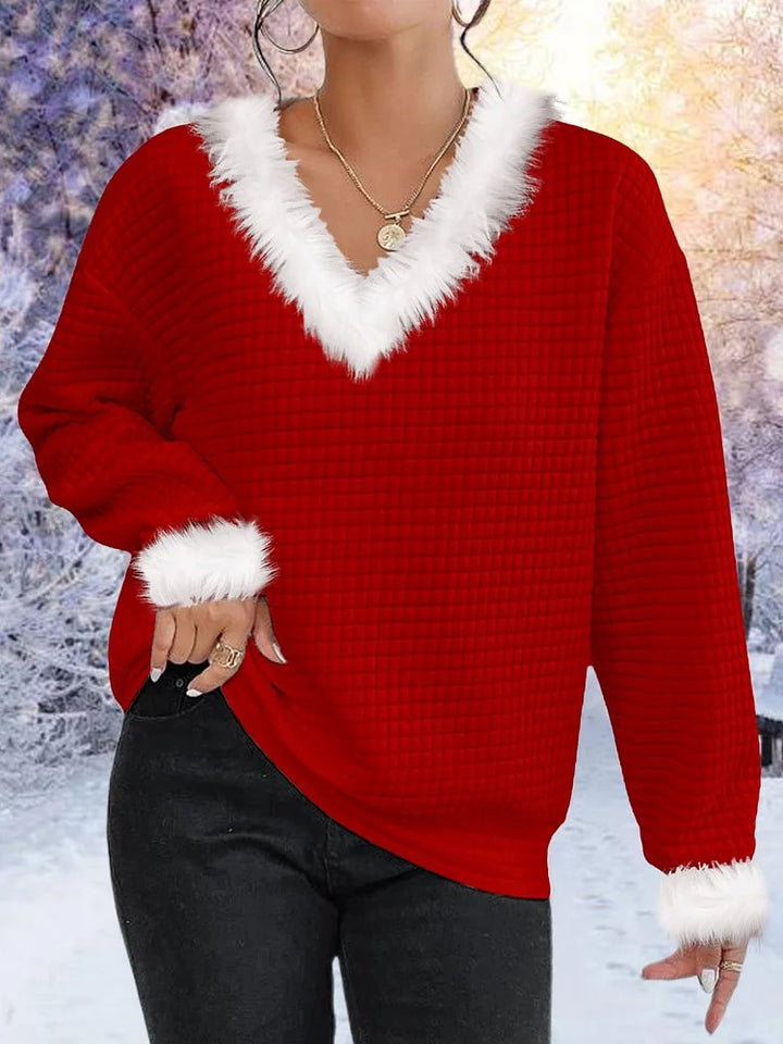 Fluffy wafel Kersttrui Sweater