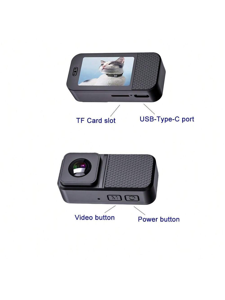 CALORA_ Draagbare 160 Graden Camera voor Katten en Honden met 1080P Video