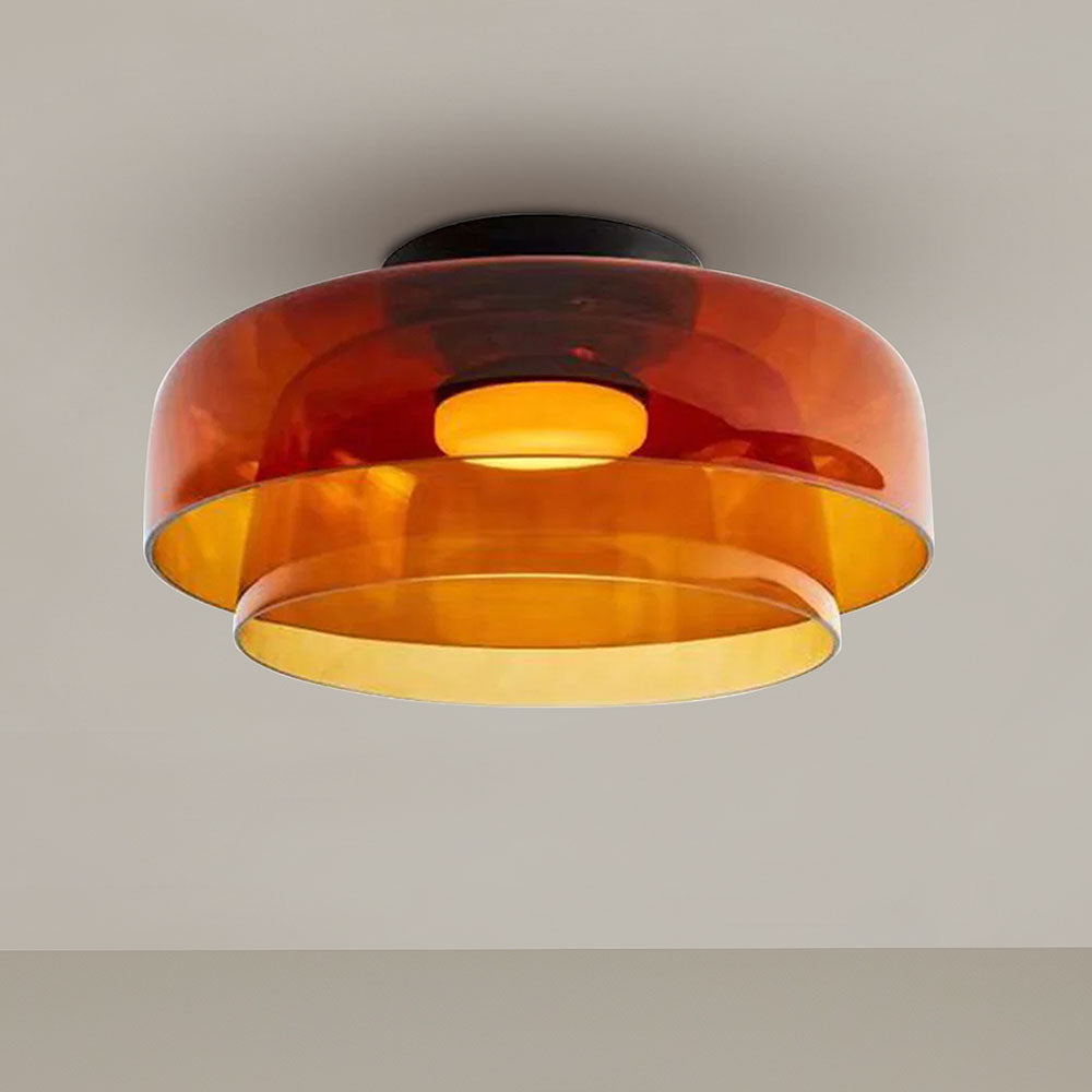CALORA_ Middeleeuwse Flush Mount Glazen Plafondlamp - D42 x H11cm, D40 x H18cm, D42 x H26cm