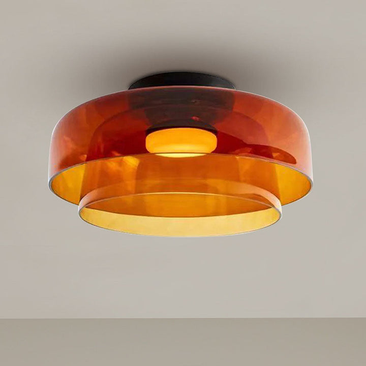 CALORA_ Middeleeuwse Flush Mount Glazen Plafondlamp - D42 x H11cm, D40 x H18cm, D42 x H26cm