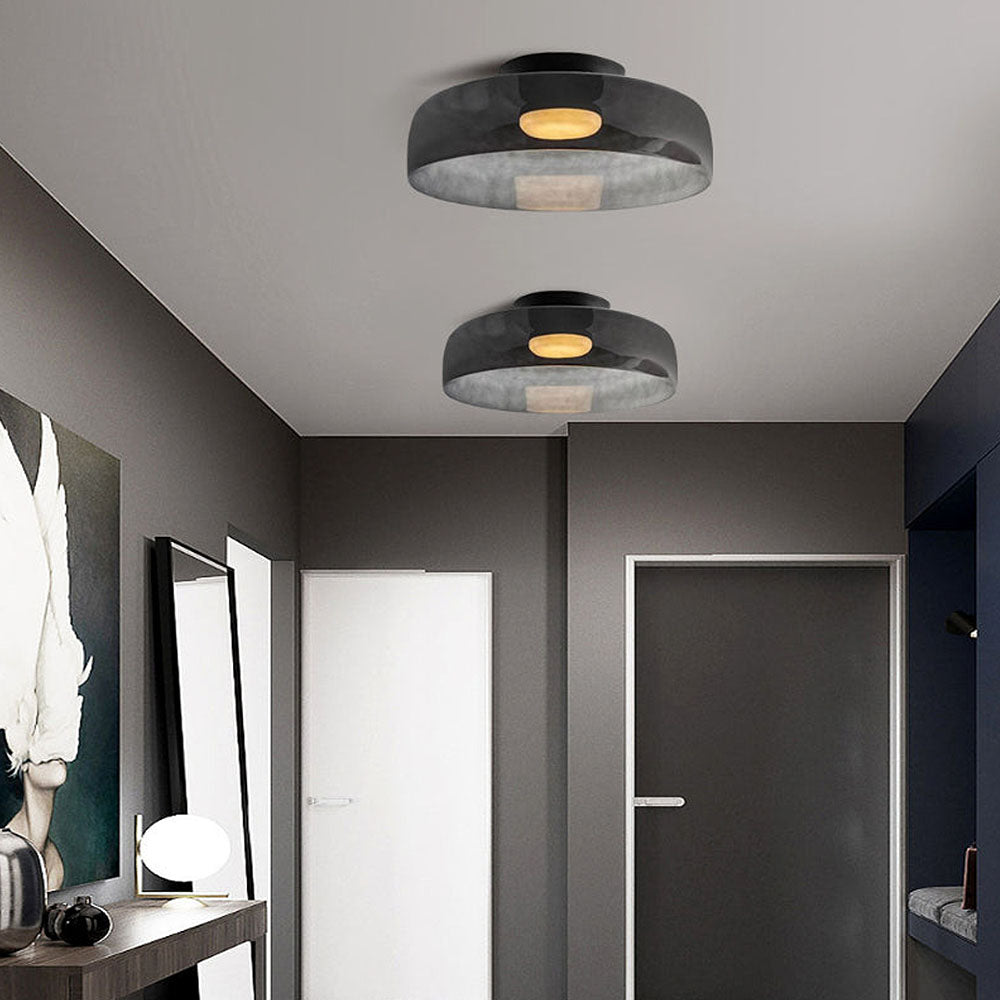 CALORA_ Middeleeuwse Flush Mount Glazen Plafondlamp - D42 x H11cm, D40 x H18cm, D42 x H26cm