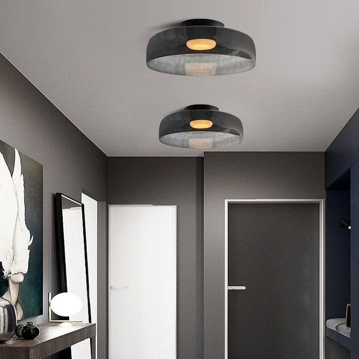 CALORA_ Middeleeuwse Flush Mount Glazen Plafondlamp - D42 x H11cm, D40 x H18cm, D42 x H26cm