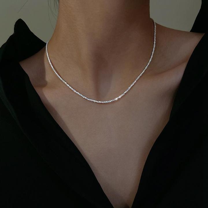 CALORA_ Sterrenlicht Halsketting en Armband Set van Zilver voor Dames