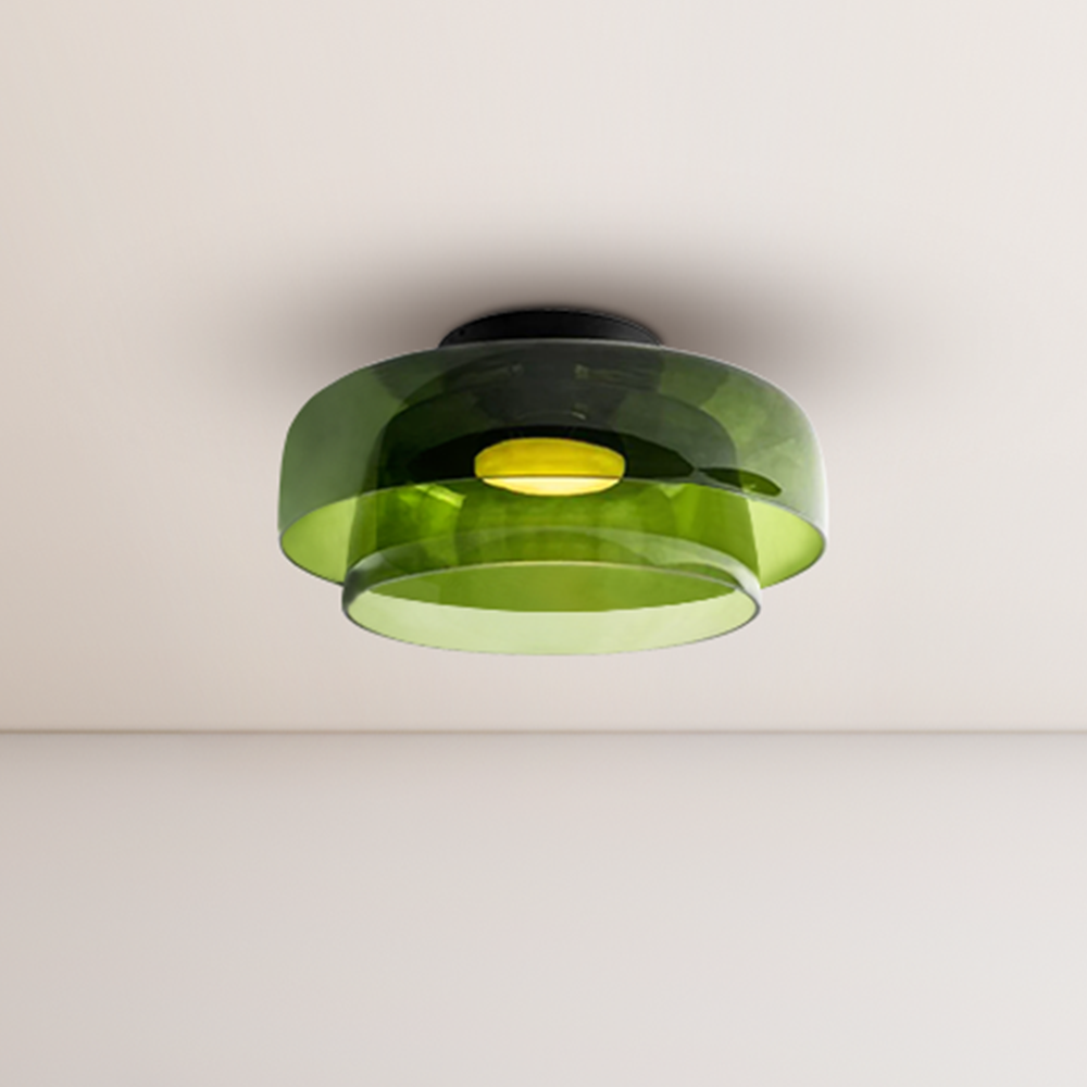 CALORA_ Middeleeuwse Flush Mount Glazen Plafondlamp - D42 x H11cm, D40 x H18cm, D42 x H26cm