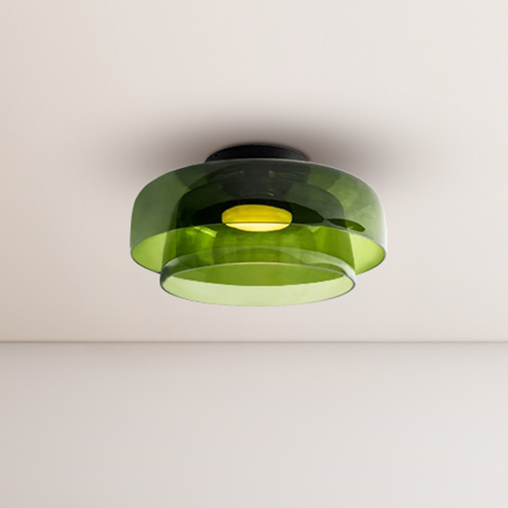 CALORA_ Middeleeuwse Flush Mount Glazen Plafondlamp - D42 x H11cm, D40 x H18cm, D42 x H26cm