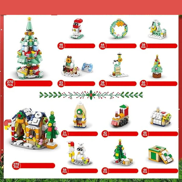 CALORA_ Magische Kerst Adventskalender Bouwstenen Set met 24 Verrassingen