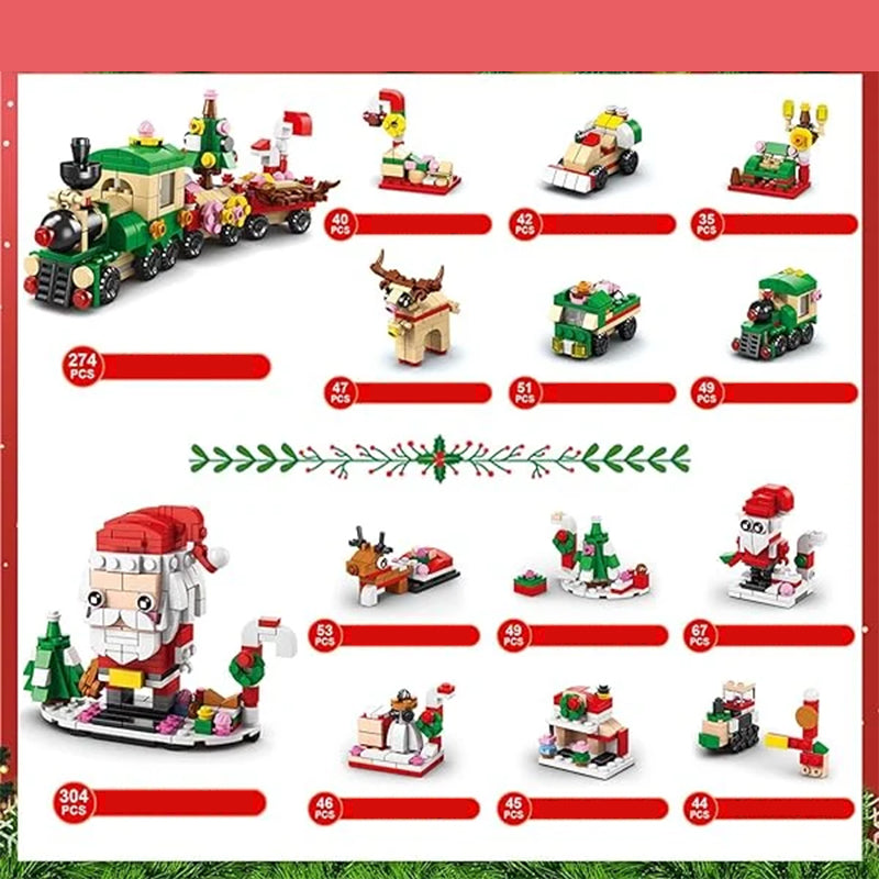 CALORA_ Magische Kerst Adventskalender Bouwstenen Set met 24 Verrassingen