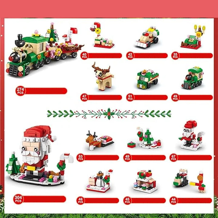 CALORA_ Magische Kerst Adventskalender Bouwstenen Set met 24 Verrassingen
