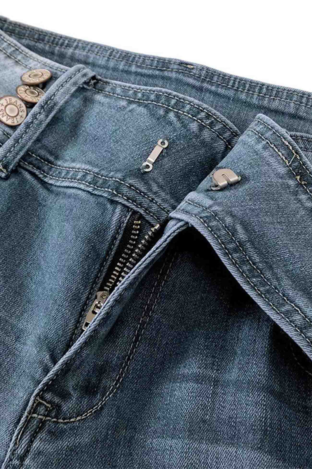 Retro Jeans met zijknoop en wijde pijpen