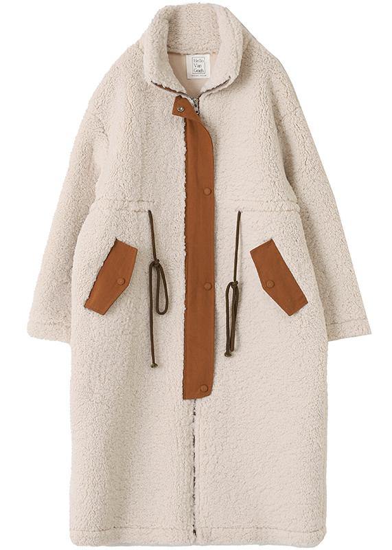 Wollen Fleece Winter Jas - Plus Size met Hoge Hals en Trekkoord