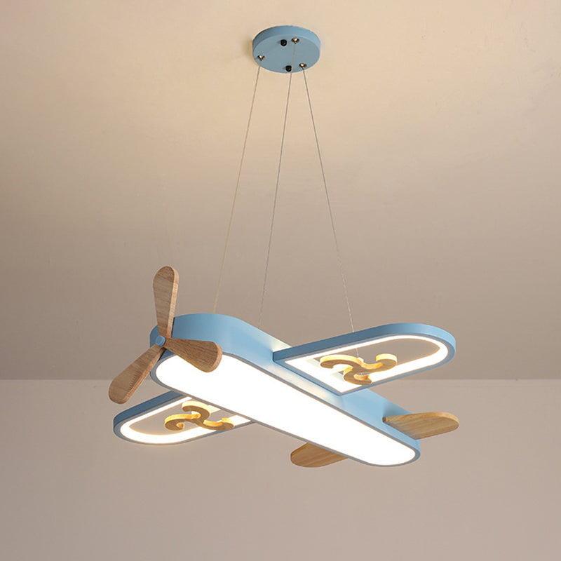 CALORA_ Vliegtuig Hanglamp voor Kinderkamer met Dimbare LED Verlichting en Afstandsbediening