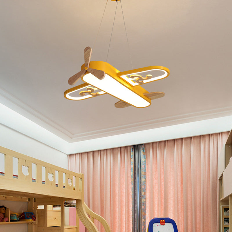 CALORA_ Vliegtuig Hanglamp voor Kinderkamer met Dimbare LED Verlichting en Afstandsbediening
