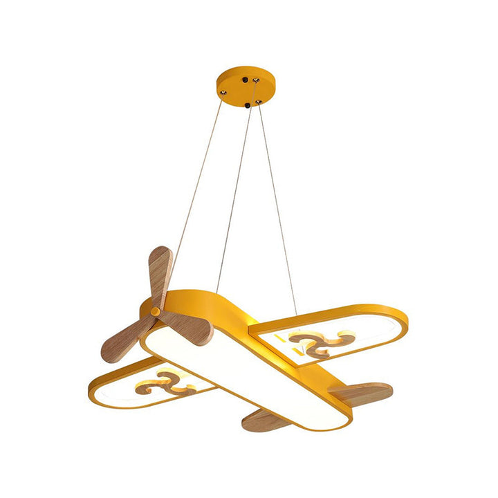 CALORA_ Vliegtuig Hanglamp voor Kinderkamer met Dimbare LED Verlichting en Afstandsbediening