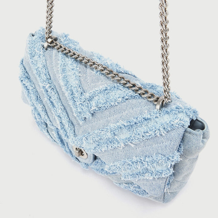 Denim Schoudertas met Ketting