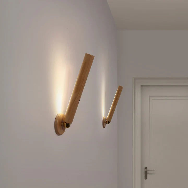 CALORA_ FlokLicht | 360° Draaibare Houten Wandlamp - Multifunctioneel