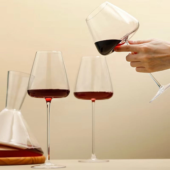 CALORA_ Sets van 4 en 6 Handgemaakte Kristallen Wijn- en Champagneglazen