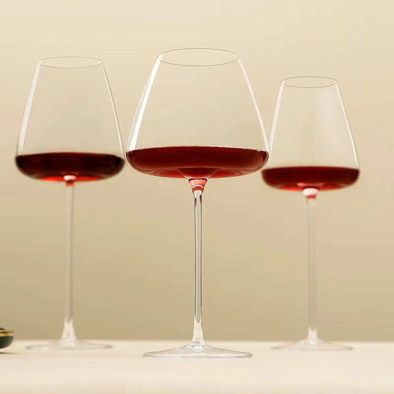 CALORA_ Sets van 4 en 6 Handgemaakte Kristallen Wijn- en Champagneglazen