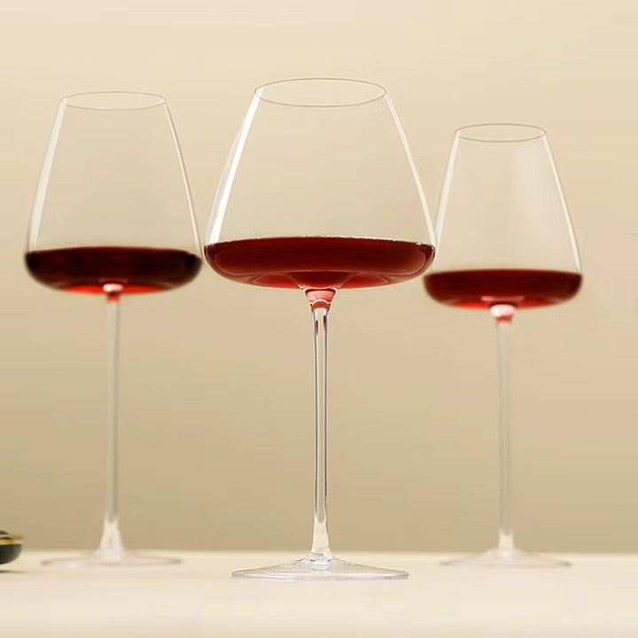 CALORA_ Sets van 4 en 6 Handgemaakte Kristallen Wijn- en Champagneglazen