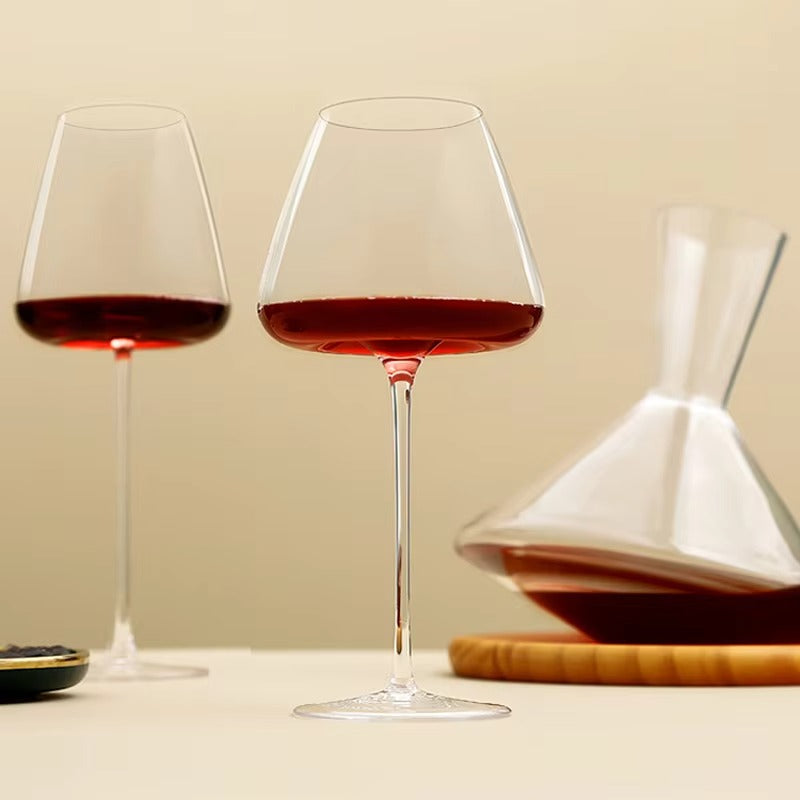 CALORA_ Sets van 4 en 6 Handgemaakte Kristallen Wijn- en Champagneglazen