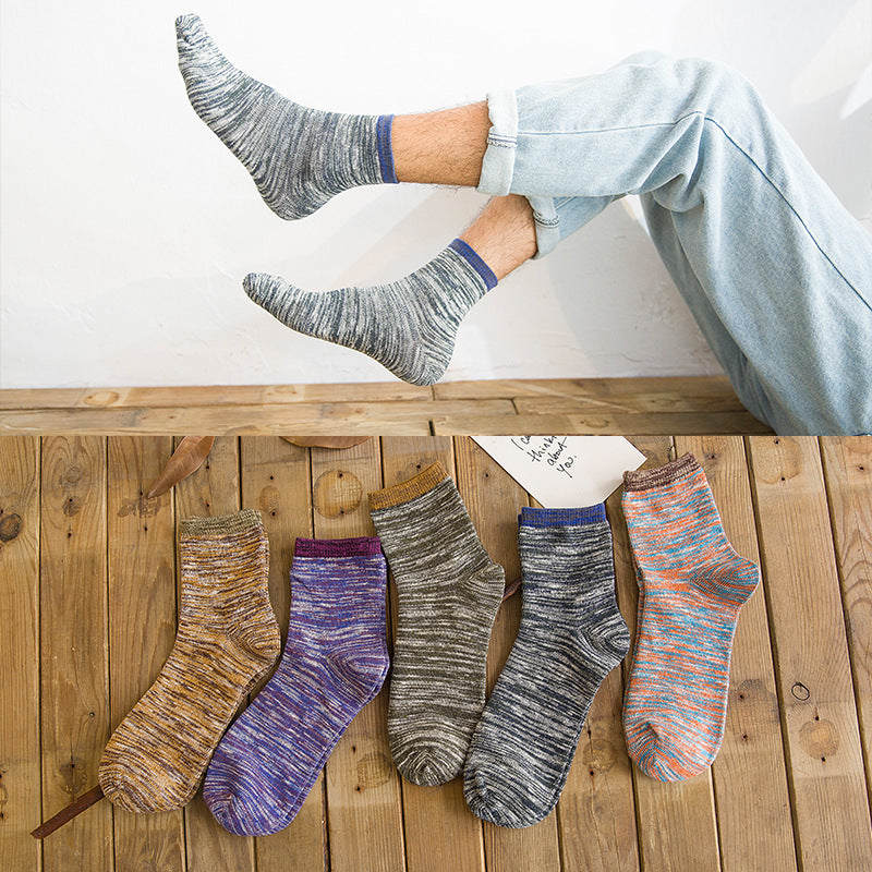 CALORA_ Comfortabele Katoenen Mid-Kalf Sokken voor Heren - Zweetabsorberend en Ademend in Effen Kleuren - Set van 10 Paar voor Herfst/Winter