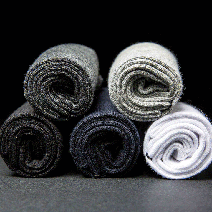 CALORA_ Comfortabele Katoenen Mid-Kalf Sokken voor Heren - Zweetabsorberend en Ademend in Effen Kleuren - Set van 10 Paar voor Herfst/Winter