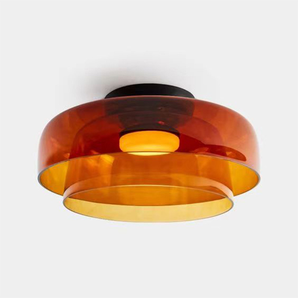 CALORA_ Middeleeuwse Flush Mount Glazen Plafondlamp - D42 x H11cm, D40 x H18cm, D42 x H26cm