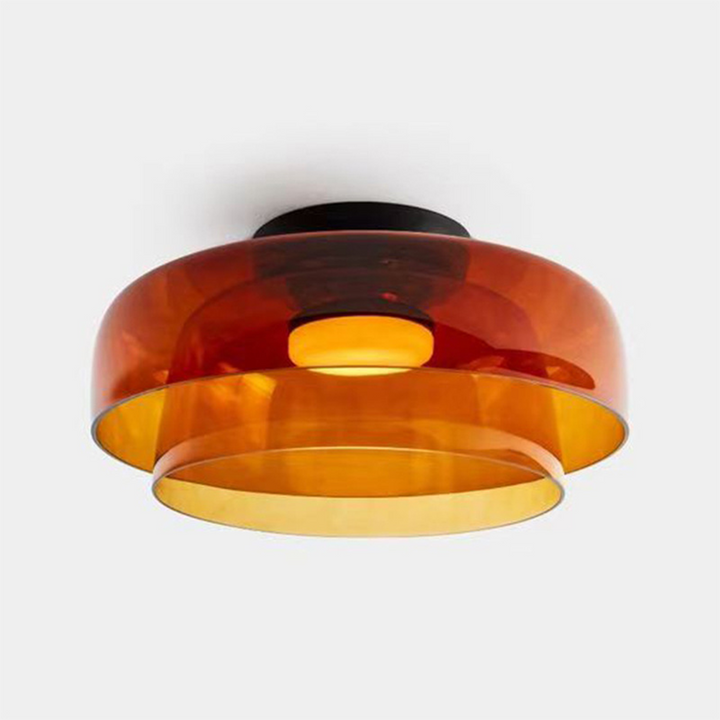 CALORA_ Middeleeuwse Flush Mount Glazen Plafondlamp - D42 x H11cm, D40 x H18cm, D42 x H26cm