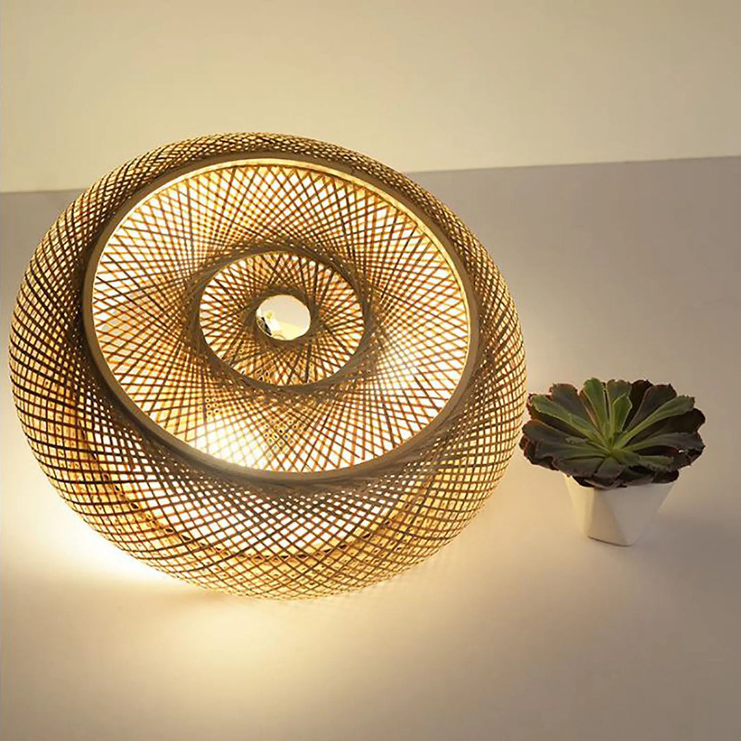 CALORA_ Bamboe Inbouwplafondlamp met Natuurlijke Sfeer en Ontspannend Licht