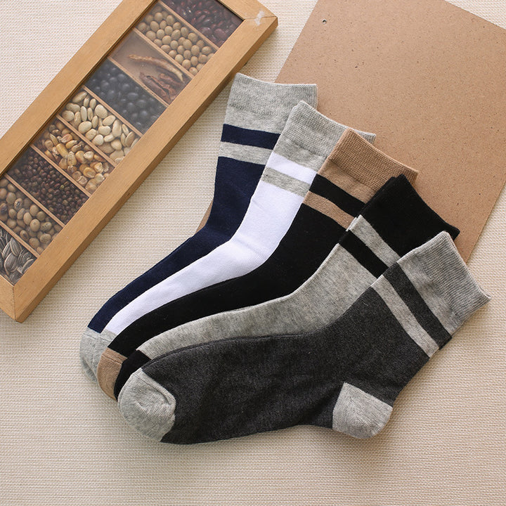 CALORA_ Comfortabele Katoenen Mid-Kalf Sokken voor Heren - Zweetabsorberend en Ademend in Effen Kleuren - Set van 10 Paar voor Herfst/Winter