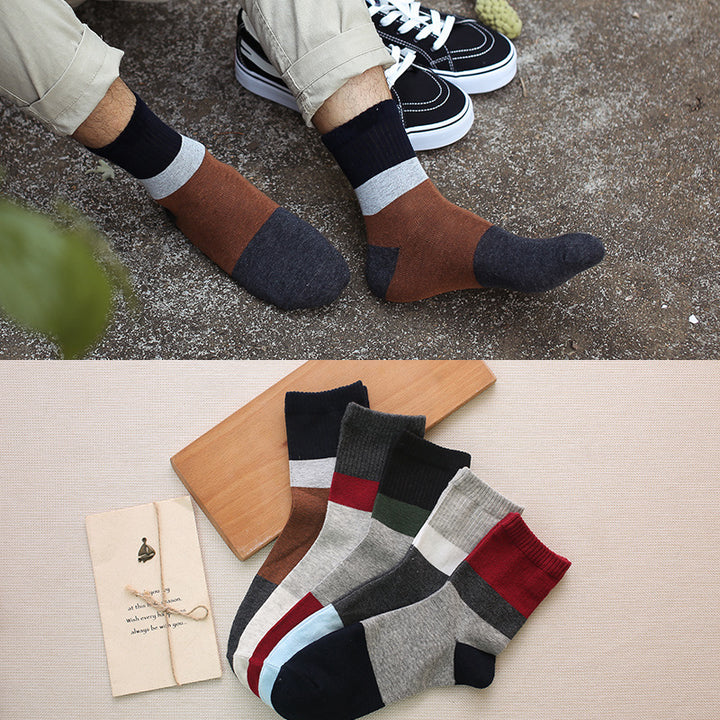 CALORA_ Comfortabele Katoenen Mid-Kalf Sokken voor Heren - Zweetabsorberend en Ademend in Effen Kleuren - Set van 10 Paar voor Herfst/Winter
