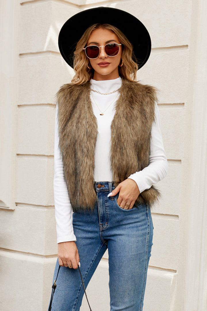 CALORA_ Chic Gelaagde Bonten Vest voor een Trendy Look